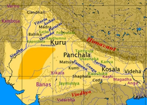 Map of Vedic India