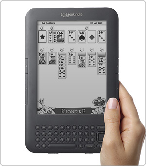 How Solitaire will appear on your Kindle screen