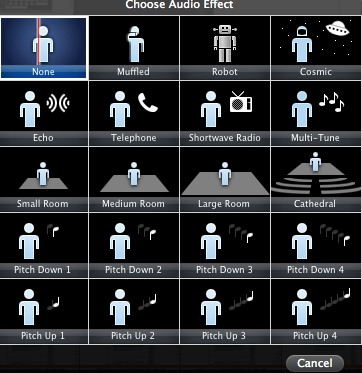 Selection of Sounds for iMovie