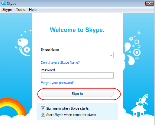 Diagram 9.  Skype Sigin Window.