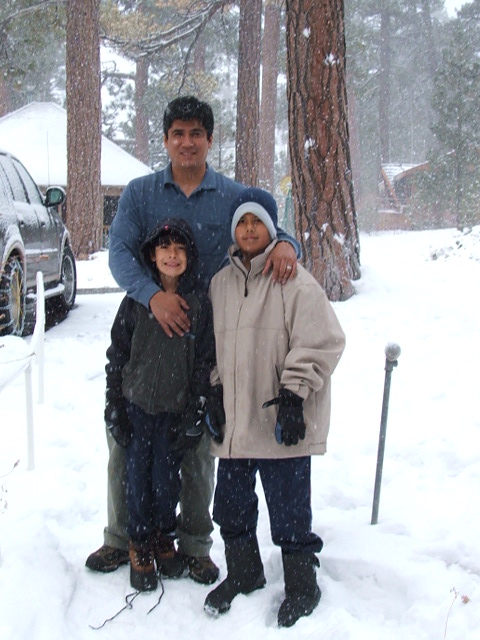 Me and my kids at the snow.