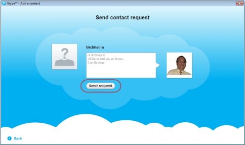 Diagram 6. Sending your personalized message to your friend to connect on Skype