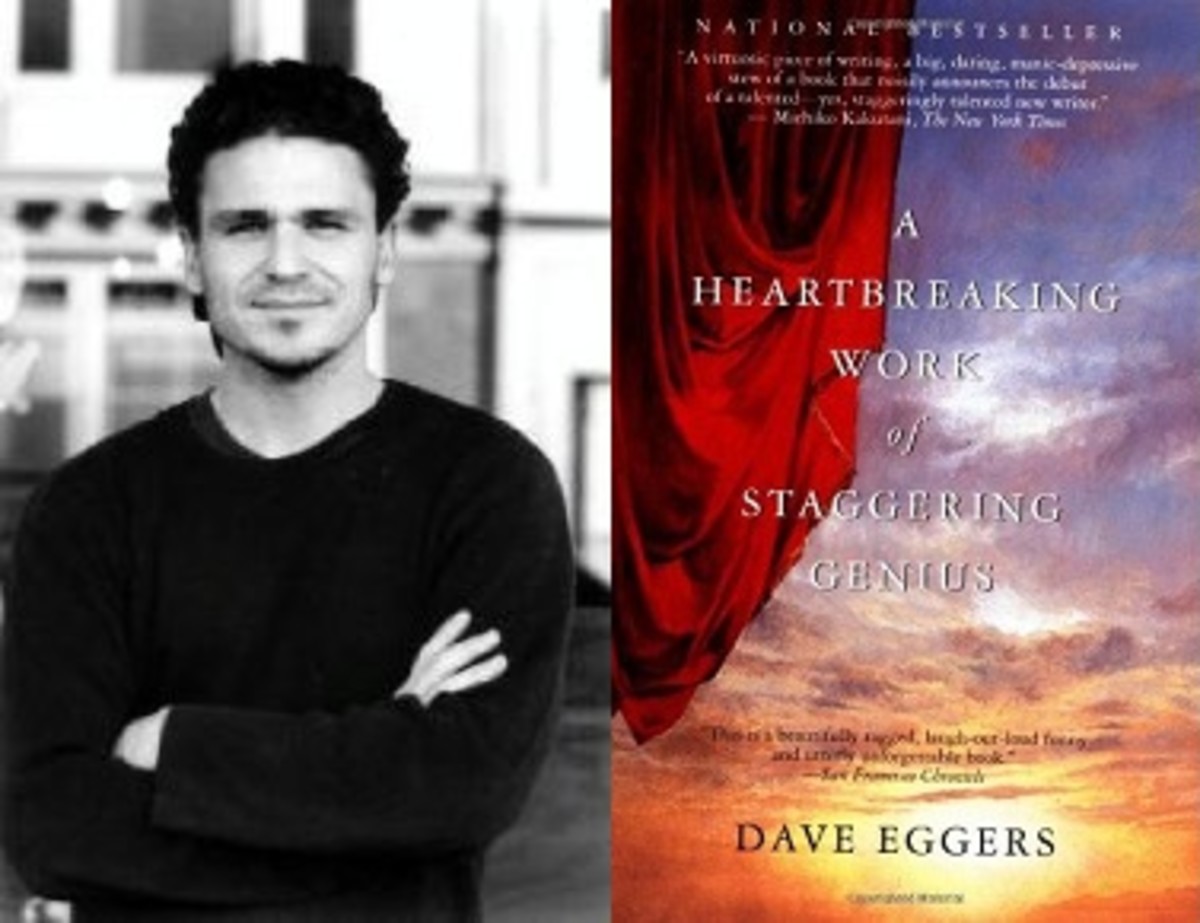 Right: Author Dave Eggers Left: Cover of A Heartbreaking Work of Staggering Genuis