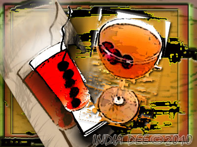 Abstract Cranberry Mimosa Spicy and Romantic Beverage!