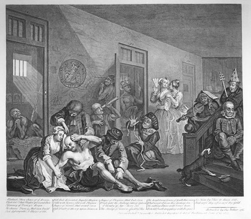 Bedlam Hospital from Hogarth