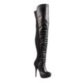 Steve Madden's black leather thigh high is available at Shi for 99.00