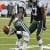 New York Jets wide receiver Santonio Holmes (10) celebrates with teammate Braylon Edwards (17) after catching a touchdown-pass during the fourth quarter of an NFL football game against the Houston Texans at New Meadowlands Stadium, Sunday, Nov. 21, 2