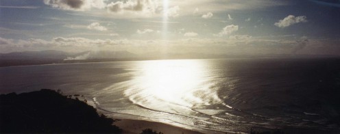 From Cape Byron, looking west over the Bay, into the vast reaches of a continent.