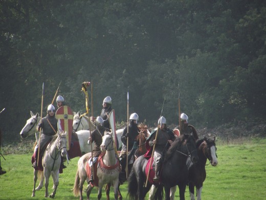 A re-enactment of norman knights
