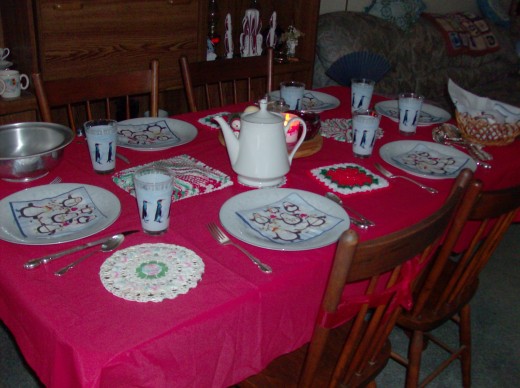 Our Christmas dinner table, 2009