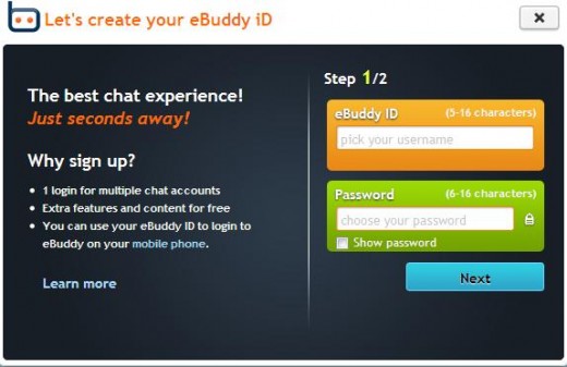 ebuddy sign up