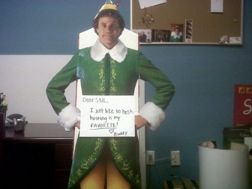 3rd PLACE - A Life-Size Cut-Out Of BUDDY sharing his request to host the 2010 SNL Christmas Special