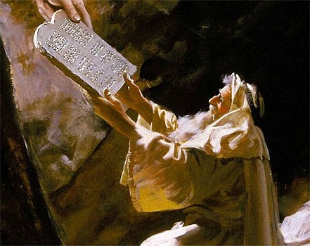 Moses receiving the Ten Commandments