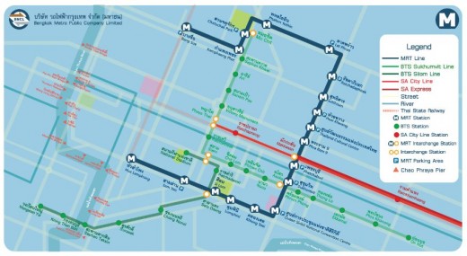 Bangkok's MRT Train Map