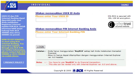 BCA Bank Central Asia Online Internet Banking | HubPages