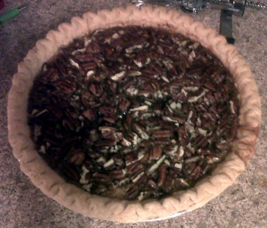 I tried my hand at making old fashioned pecan pie like my grandmother used to make.  Turned out pretty, but not right.  Epic fail.