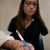 Jessica writing on paper Jessica writing on paper