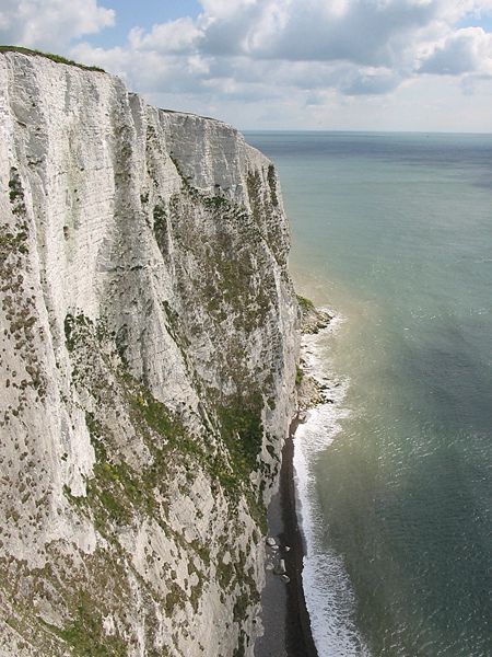 White Cliffs of Dover, resulting from chalk.