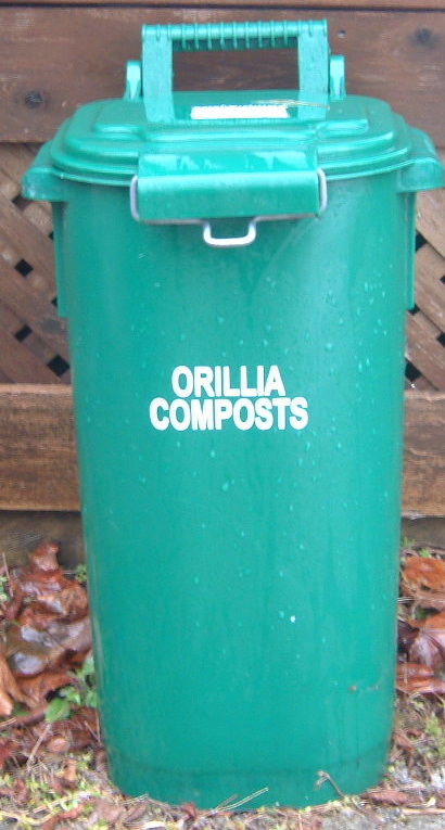 Compost Container or a Garbage can that is marked clearly in large letters YARD WASTE can be used if you do not have a container such as this one.
