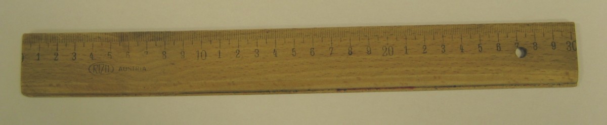 A wooden scale