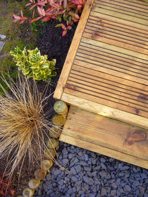 Garden edging can be used in garden design.