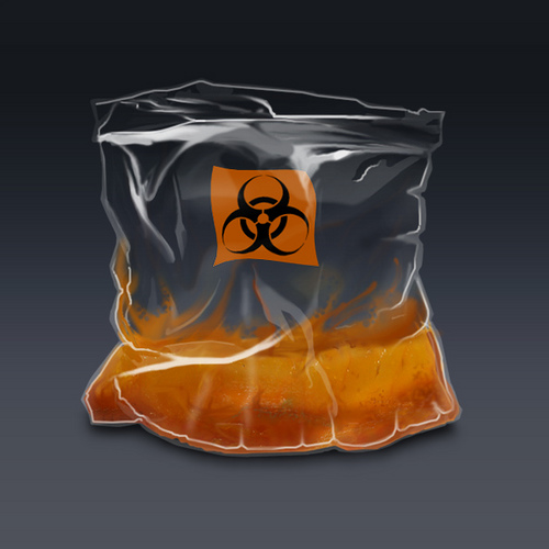 An illustration of human fat in a bag. This is a relatively high energy storing substance.