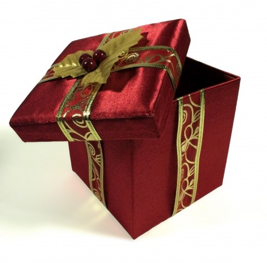 Ribbon can be used to dress up a plain box.