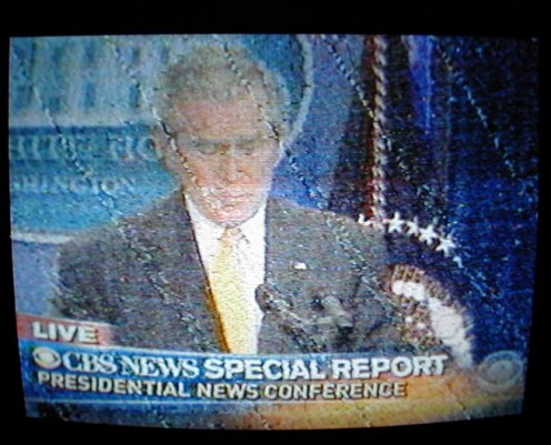 You can see the "Rabbit Ears" on the shelf over the TV.