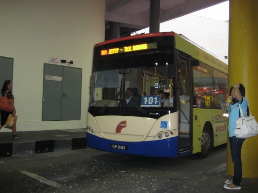 Bus #101 to Batu Ferringhi at Komtar bus station