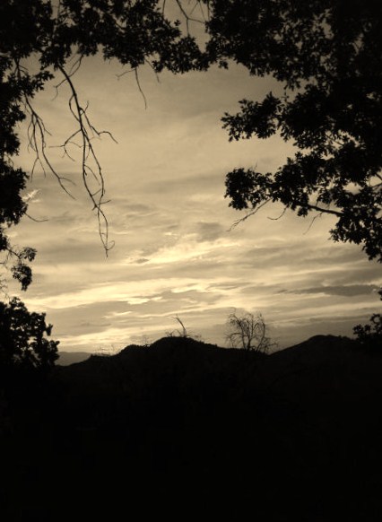 Another spectacular sunset in the San Bernardino Mountains looks amazing in sepia tones.