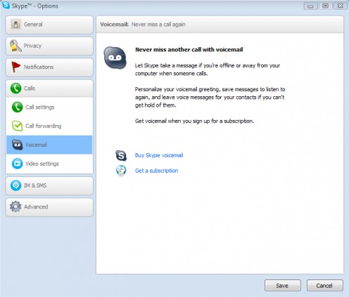Diagram 6. Setting up Skype voicemail