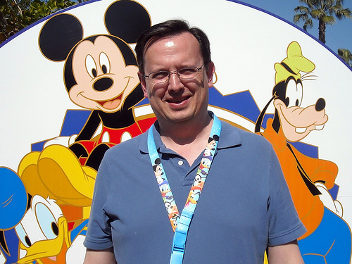 Enjoying the savings and benefits on Valentine's Day.  (Don't you think I look like Mickey?)