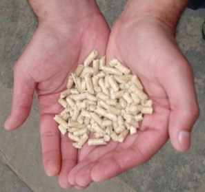 Pellets for pellet stoves are made of sawdust and compressed wood.