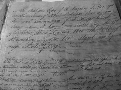 robert clives registration of marriage