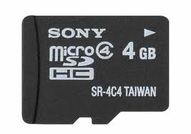 Class 4 MicroSD High Capacity (SDHC) 4GB card from Sony (no, this is not compatible with Samsung Focus, just for illustration purposes)