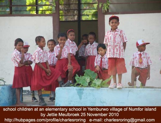 school children in Numfor island