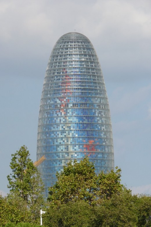 An egg shaped modern building in Barcelona