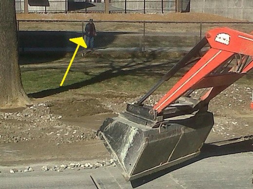 We spread some gravel around today at work, and got some "help" by a drunk hobo.  He stopped and hollered on how to drive the tractor for 30 minutes.  Real entertaining lol