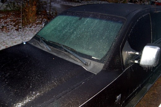 Freezing rain and cold temperatures this morning.  I had to thaw out my truck this morning to come to work.