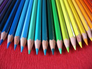 An assortment of colored pencils can brighten up your journal and make it more fun.