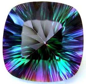 Rainbow Mystic Topaz, Square Cut