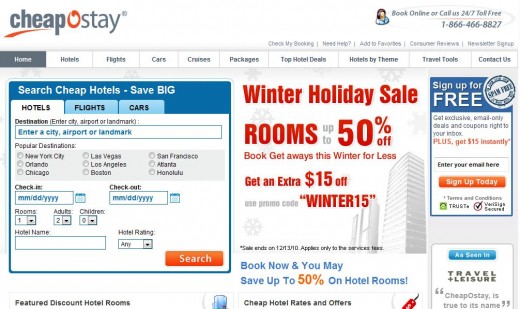 CheapOstay.com Website
