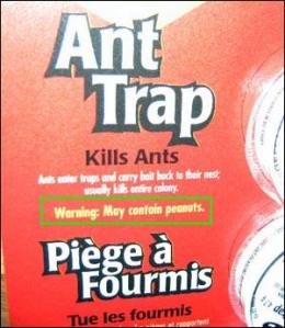 Soooo, it's ant poison, but we should be most concerned about the PEANUTS?!?!?