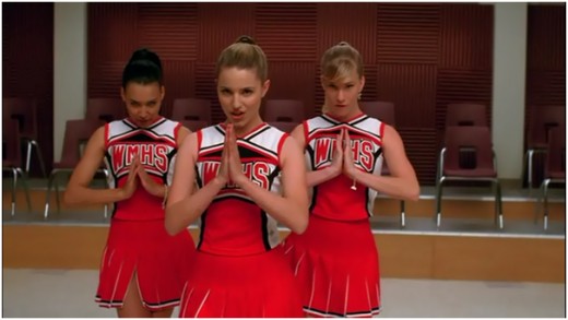 Quinn, Santana and Brittany trying out for Glee club