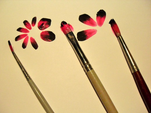 Make sure only the tip of the brush picks up the 2nd colour