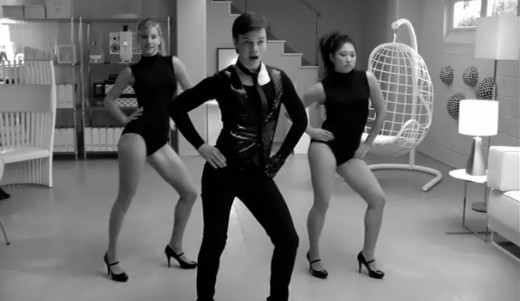 Brittany, Kurt and Tina dancing to "Single Ladies" by Beyonce.  Heather Morris (Left) was actually a backup dancer for Beyonce's "Single Ladies" tour before she joined Glee.