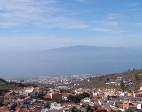 The island of La Gomera as seen from Chirche