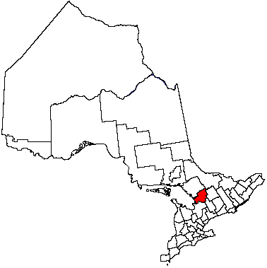 Map location of Muskoka District within Ontario