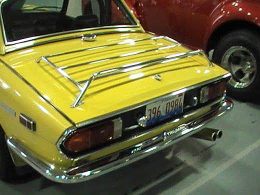 Classics and Chrome Car Show Loves Park Illinois photo of yellow luggage rack on trunck