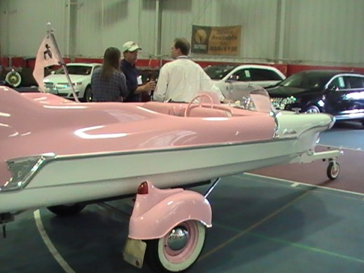 pink and white boat